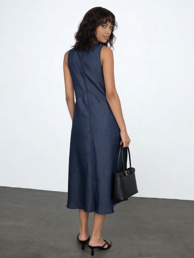 Wardrobe Indigo Denim A-Line Dress