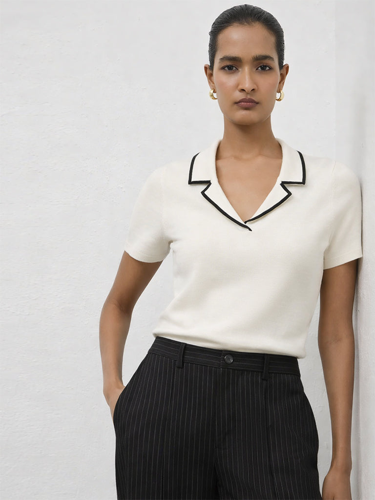 Wardrobe Ivory Knit-Textured Top