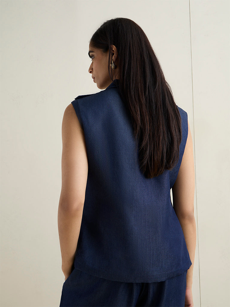 Wardrobe Dark Blue Embellished Denim Jacket