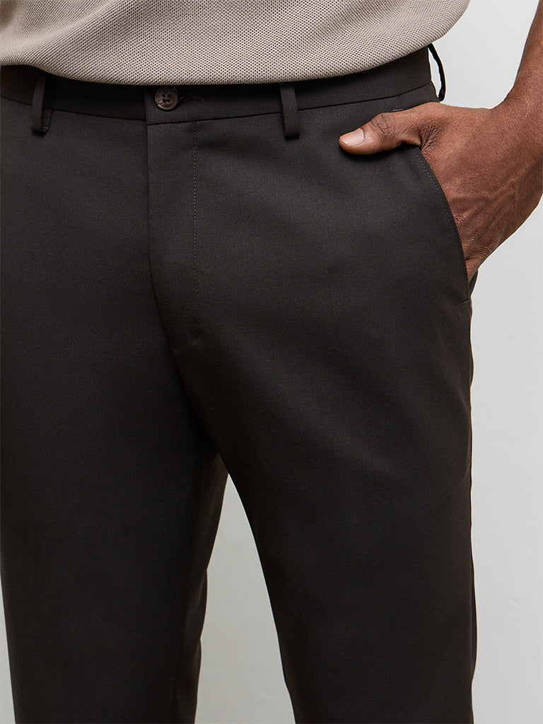 slim fit dress slacks Slim Fit Brown Suit Pants main image 1