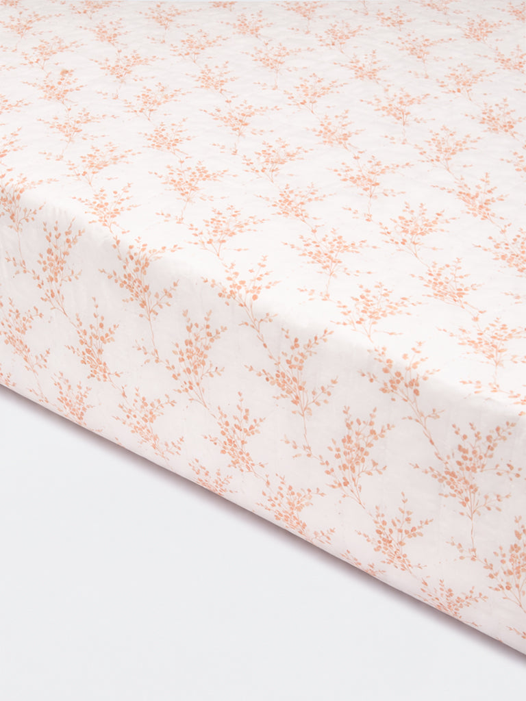 Westside Home Orange Botanical Design Reversible Single Bed Comforter