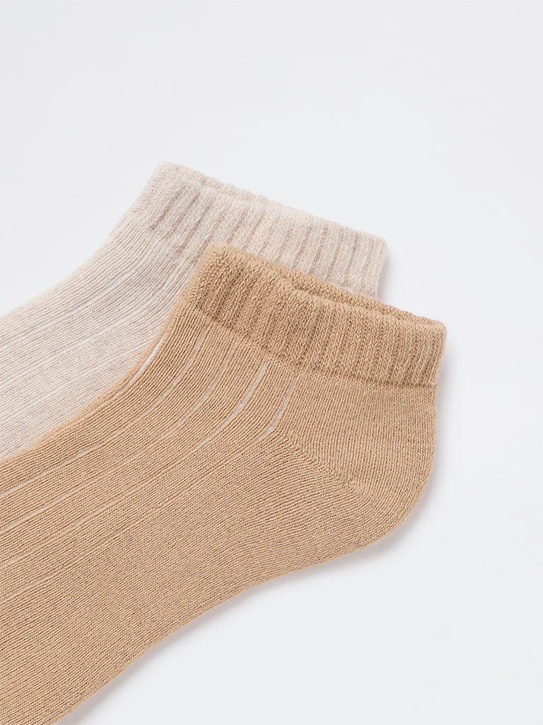 Superstar Beige Cotton-Blend Socks - Pack of 2