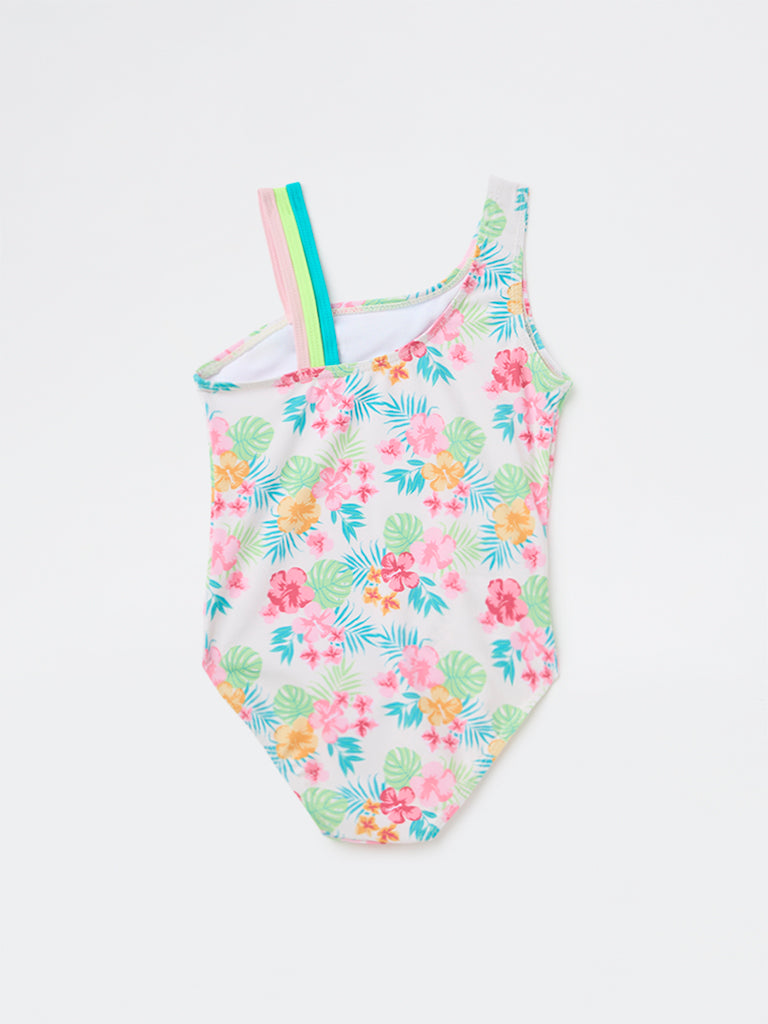 HOP Kids Girls Multicolour Floral Printed Swimsuit