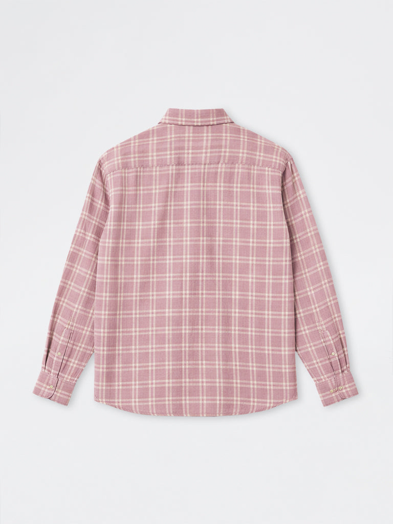 WES Casuals Dusty Pink Checks Relaxed-Fit Cotton Shirt