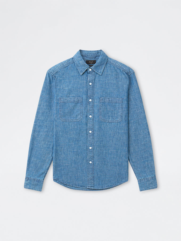 WES Casuals Light Blue Relaxed-Fit Cotton Shirt