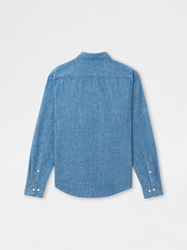 WES Casuals Light Blue Relaxed-Fit Cotton Shirt