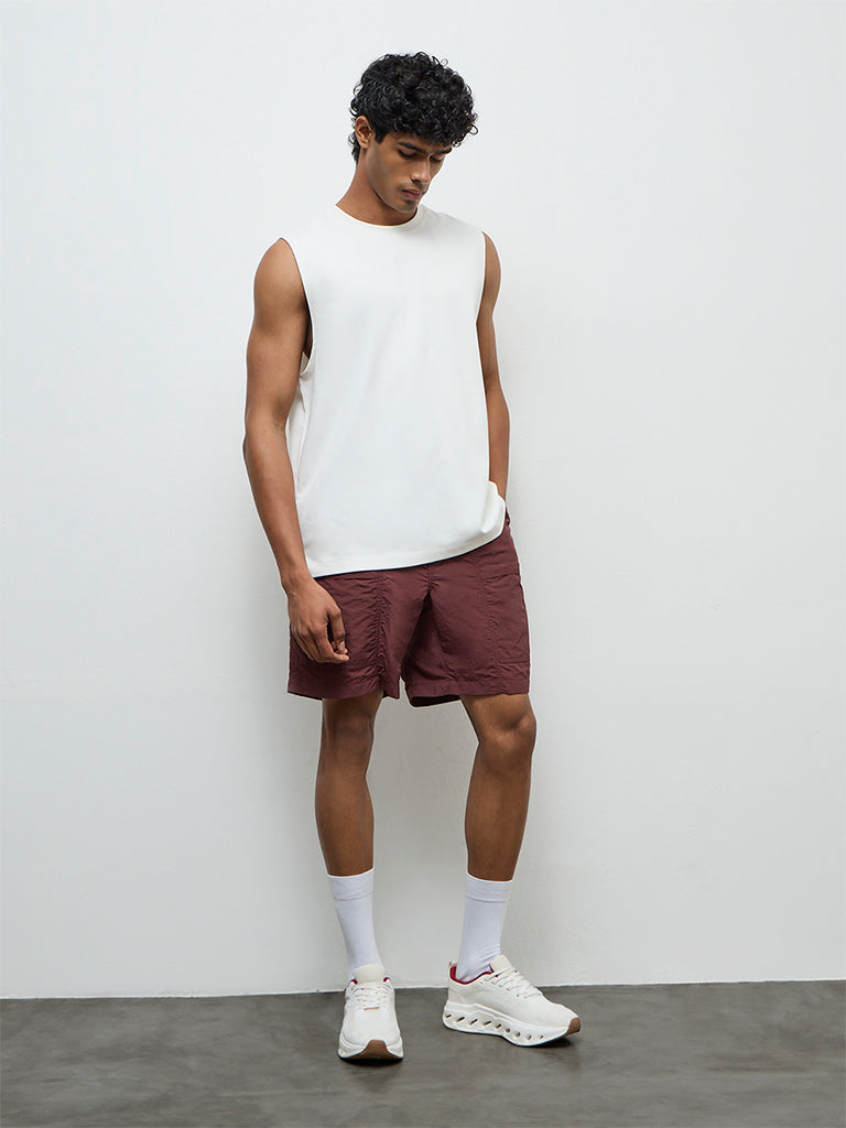 Nuoflexx Off-White Relaxed-Fit Cotton-Blend T-Shirt