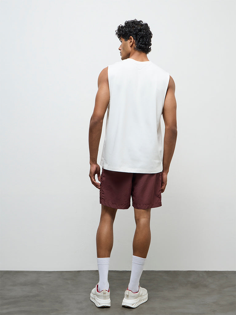 Nuoflexx Off-White Relaxed-Fit Cotton-Blend T-Shirt