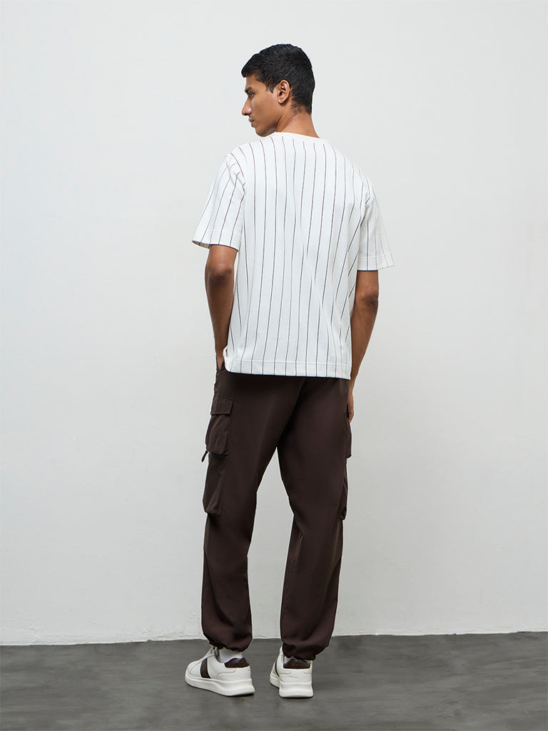 Nuoflexx Dark Brown Relaxed-Fit Mid-Rise Cargo Pants