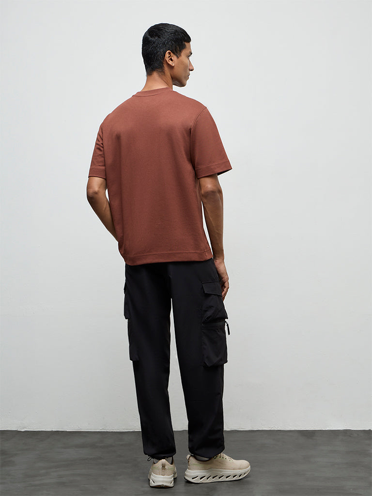 Nuoflexx Black Relaxed-Fit Mid-Rise Cargo Pants