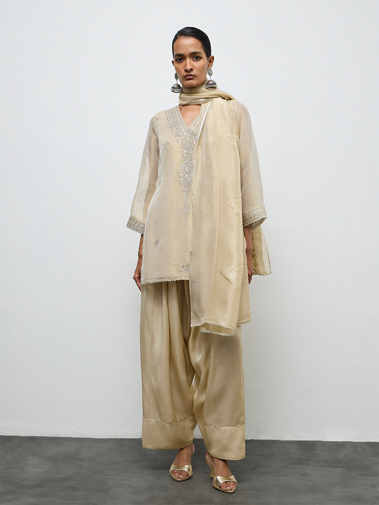 Vark Gold Embroidered Ethnic Set