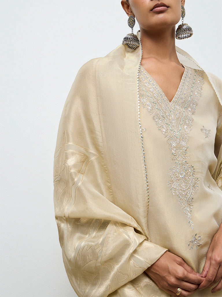 Vark Gold Embroidered Ethnic Set