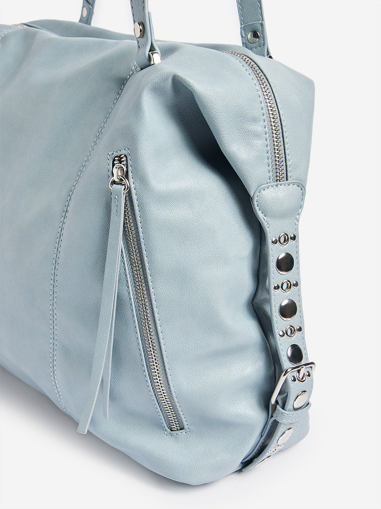 Westside Light Blue Satchel Bag