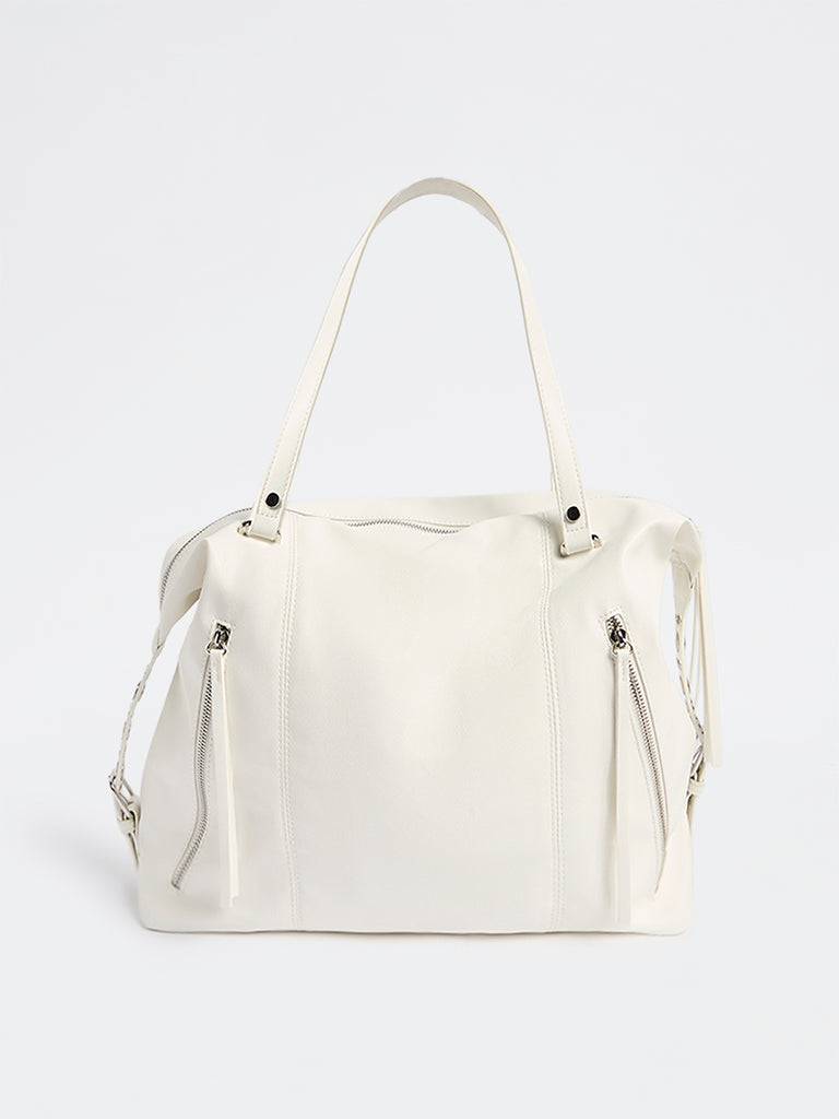 Westside White Satchel Bag