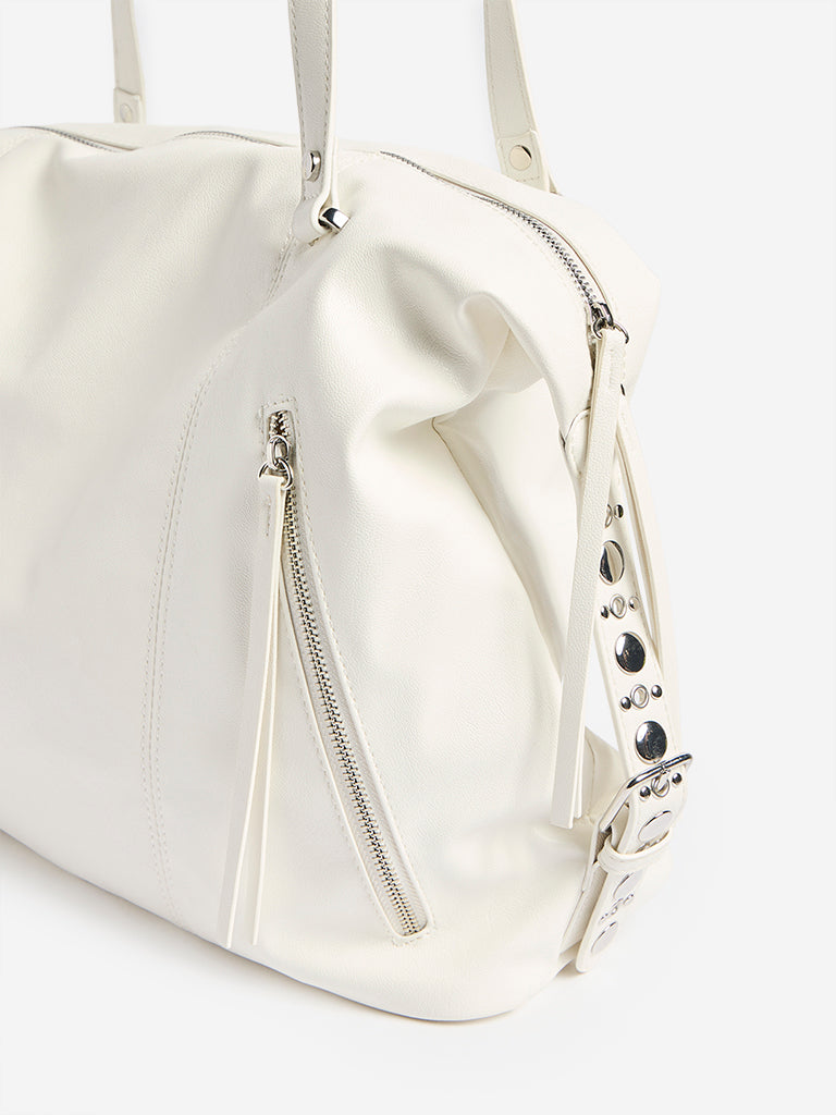 Westside White Satchel Bag