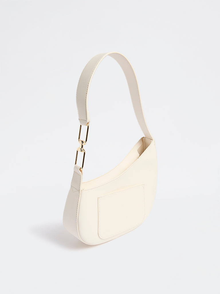 Westside Cream Asymmetrical Shoulder Bag
