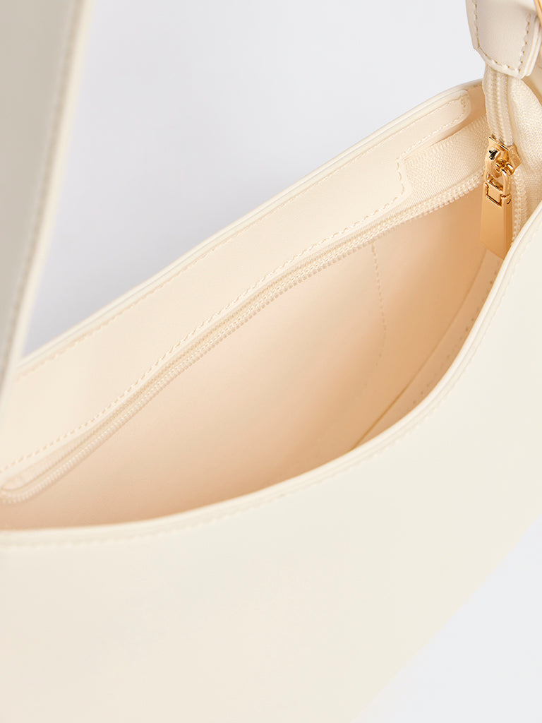 Westside Cream Asymmetrical Shoulder Bag