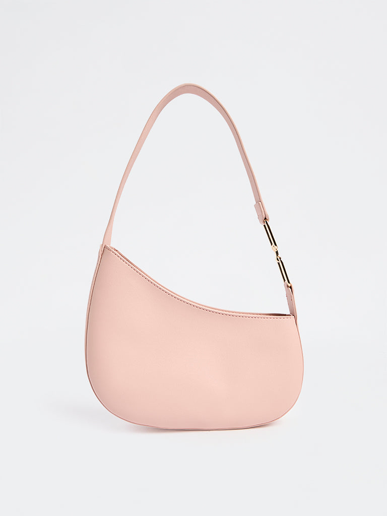 Westside Blush Pink Asymmetrical Shoulder Bag
