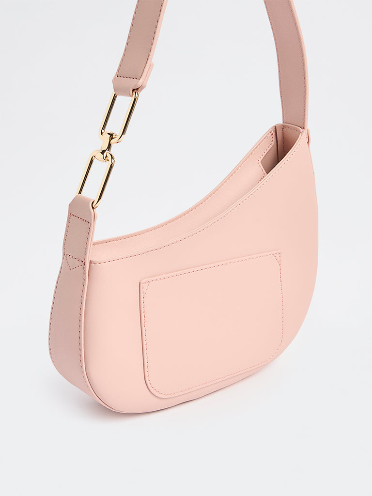 Westside Blush Pink Asymmetrical Shoulder Bag