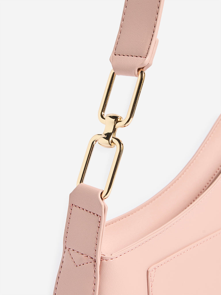 Westside Blush Pink Asymmetrical Shoulder Bag