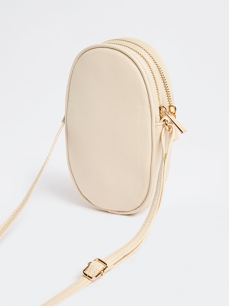Westside Ivory Quilted Phone Sling Bag