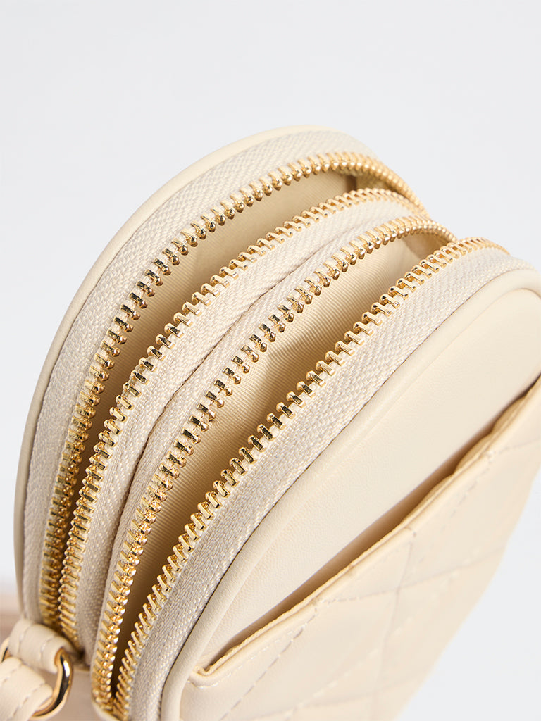 Westside Ivory Quilted Phone Sling Bag