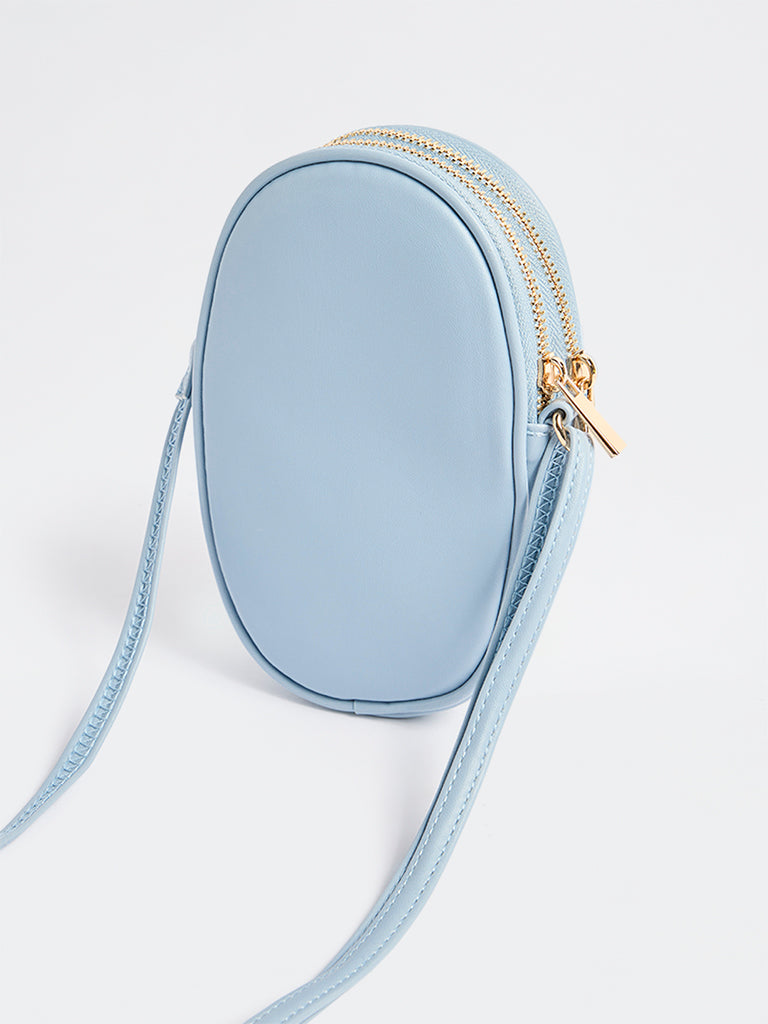 Westside Light Blue Quilted Phone Sling Bag