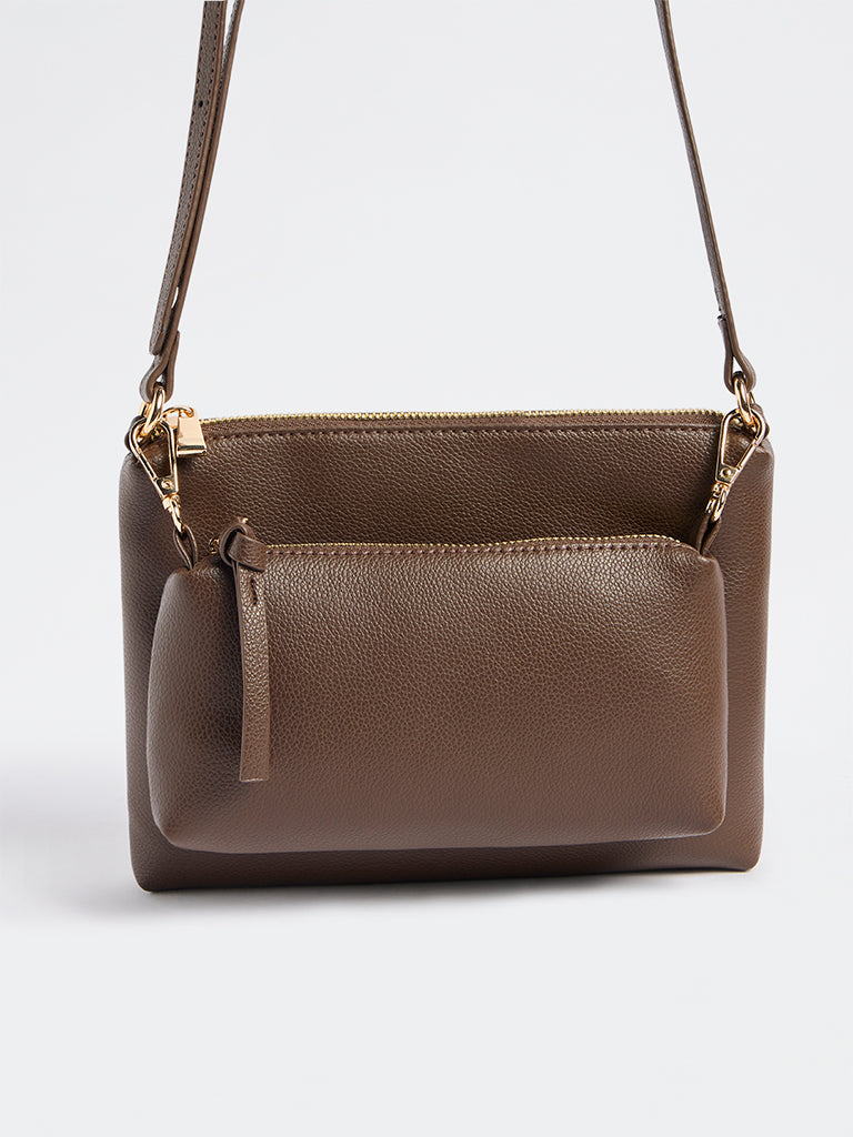Westside Brown Pouch with Sling Handle
