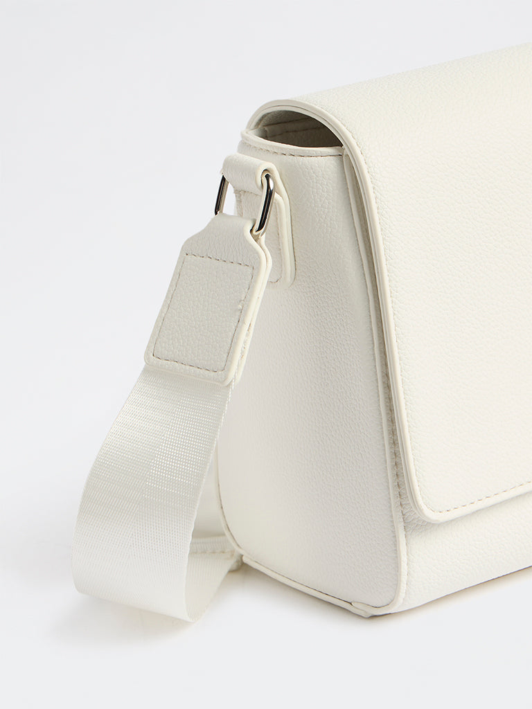 Westside White Embossed Sling Bag