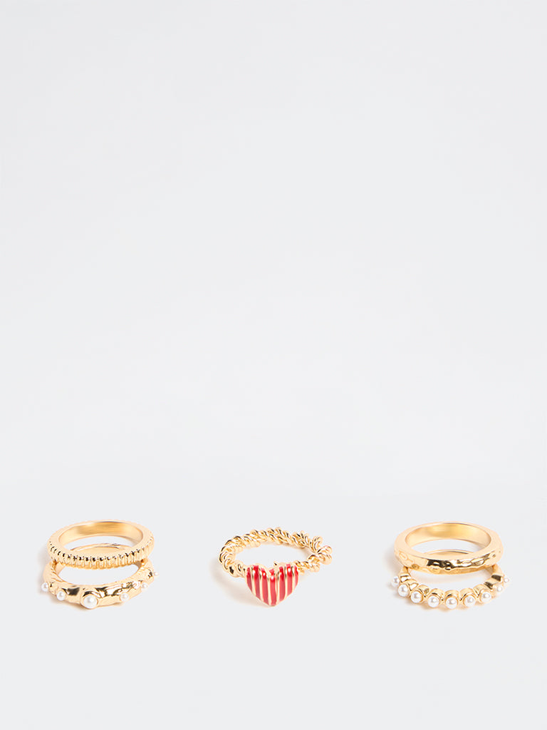 Westside Accessories Gold Multi-Ring Stack - Pack of 5