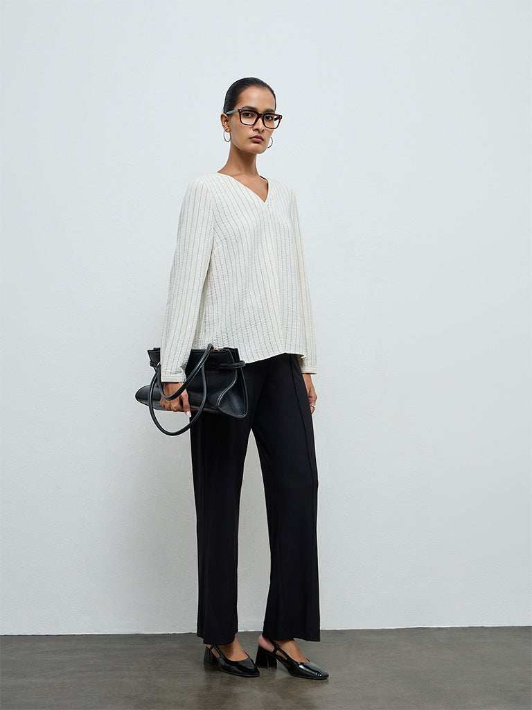 Wardrobe Beige Striped Blouse