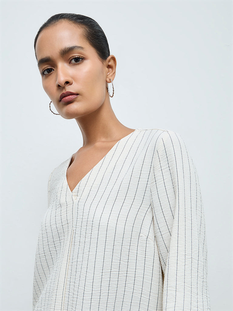 Wardrobe Beige Striped Blouse