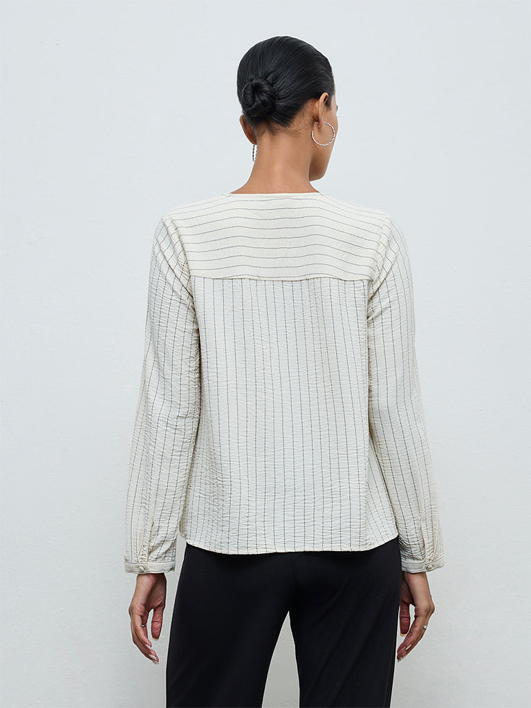 Wardrobe Beige Striped Blouse