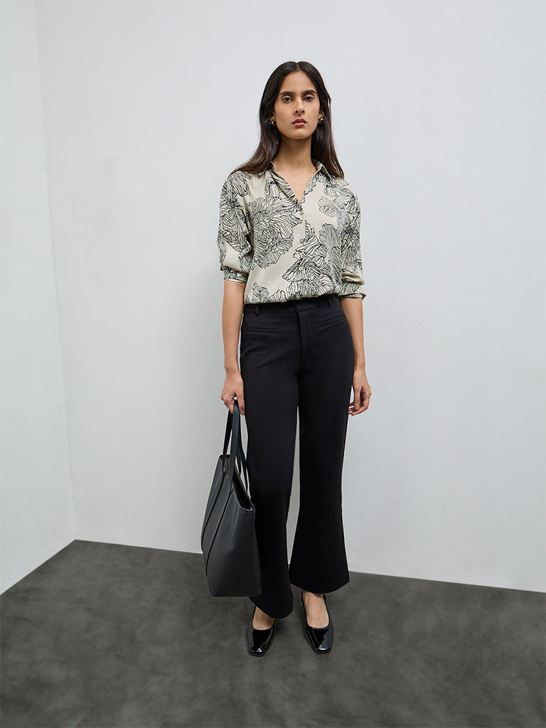 Wardrobe Taupe Floral Shirt