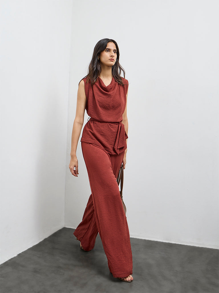 Wardrobe Dark Rust Blouse with Belt