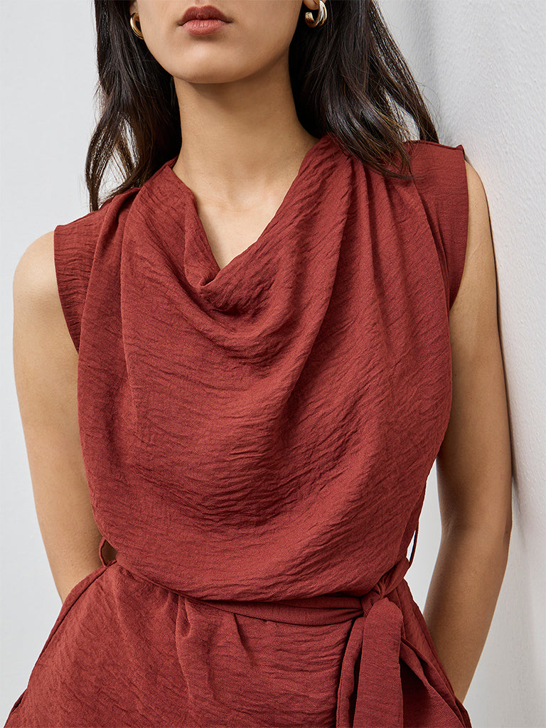 Wardrobe Dark Rust Blouse with Belt