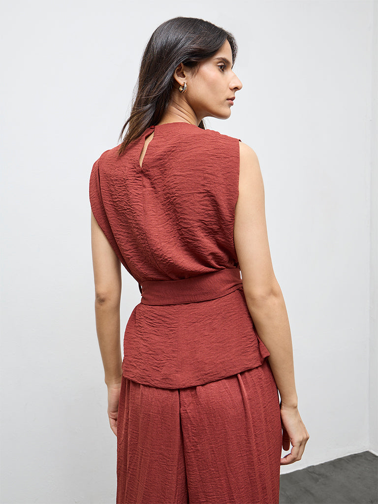 Wardrobe Dark Rust Blouse with Belt