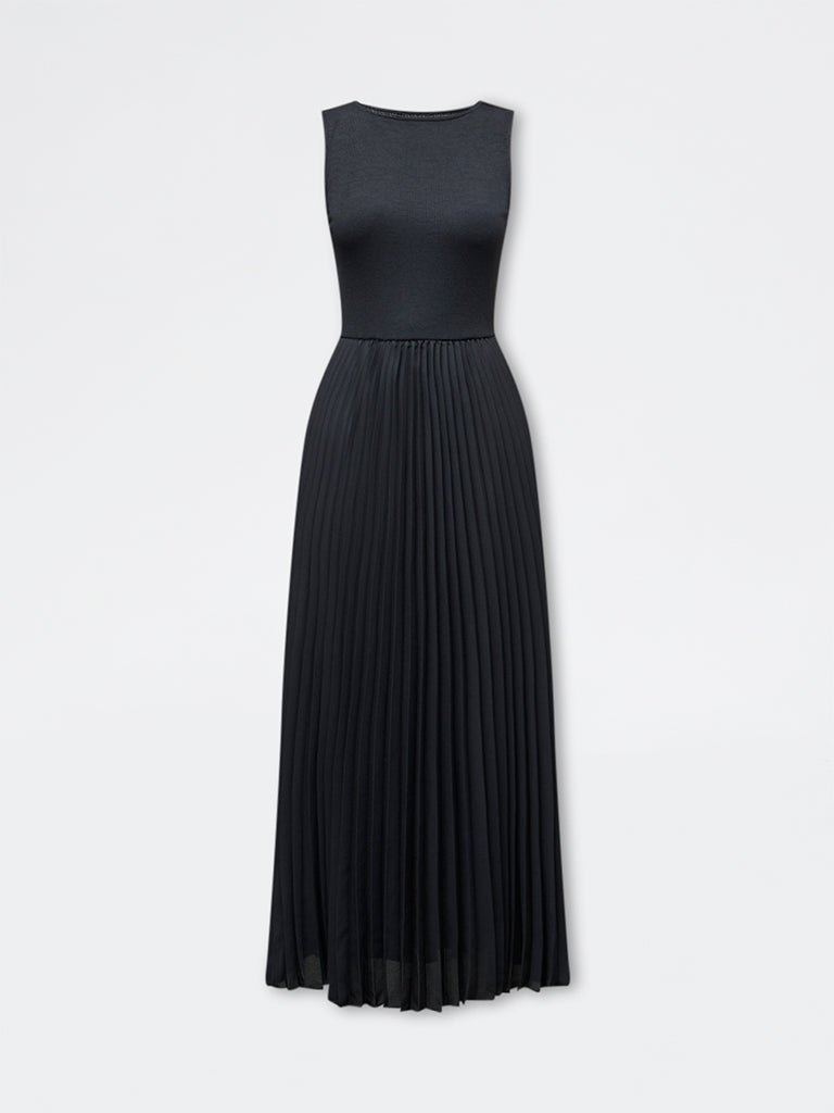 Wardrobe Black Pleated A-Line Dress