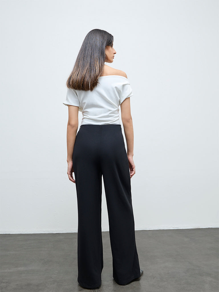 Wardrobe White Off-Shoulder Jumpsuit