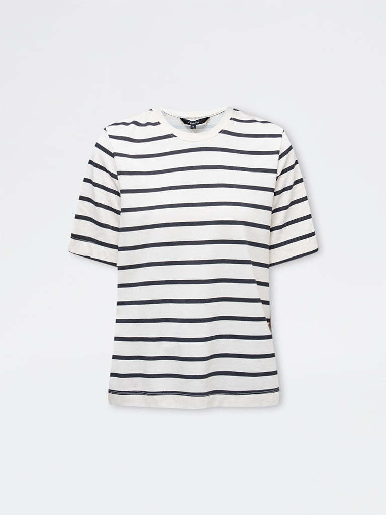 Wardrobe White Striped Cotton-Blend T-Shirt