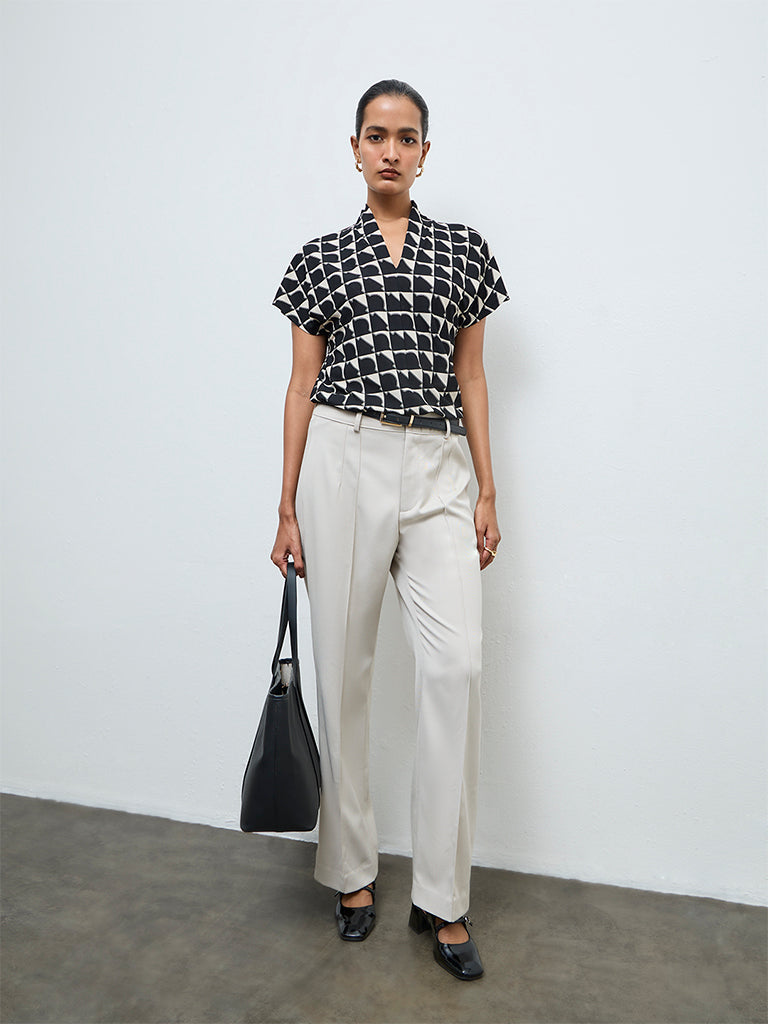 Wardrobe Black Printed Blouse