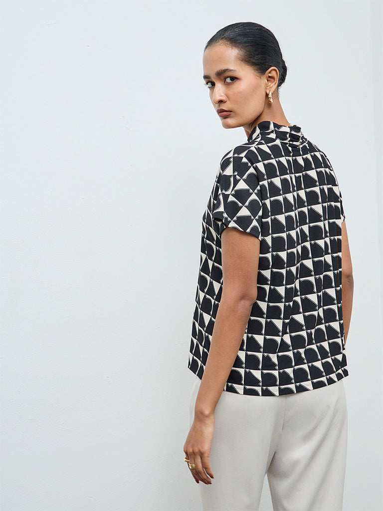 Wardrobe Black Printed Blouse