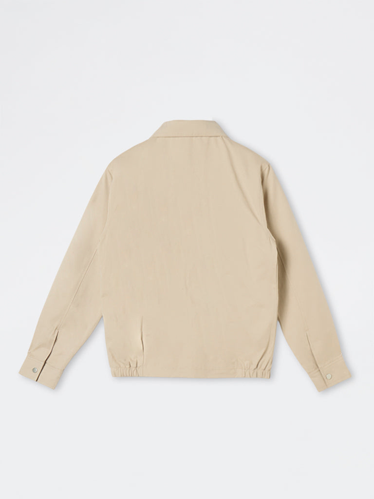 Ascot Beige Solid Relaxed-Fit Jacket