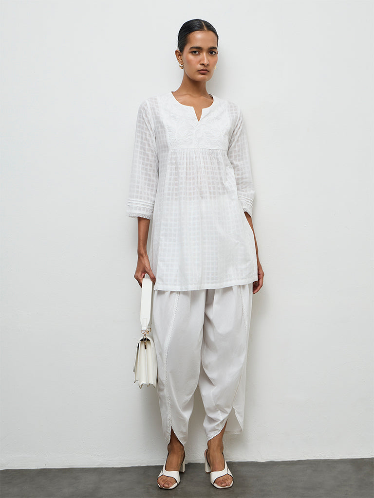Zuba Ivory Cotton Dhoti Pants