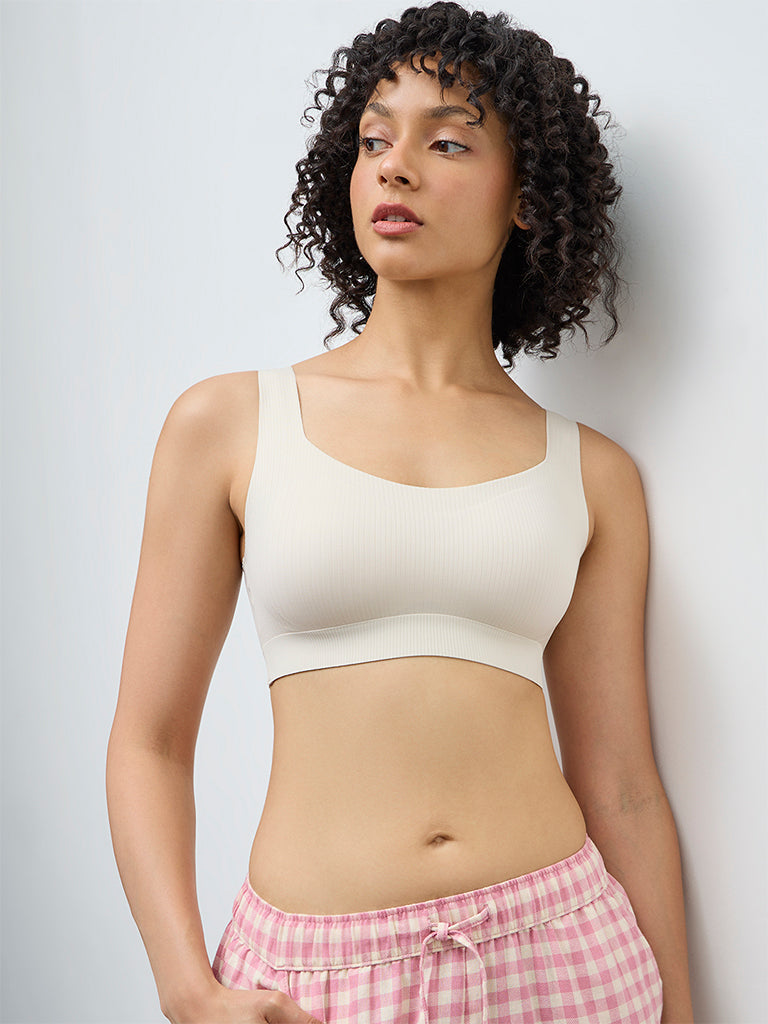 Wunderlove Light Cream Self-Striped Padded Bra