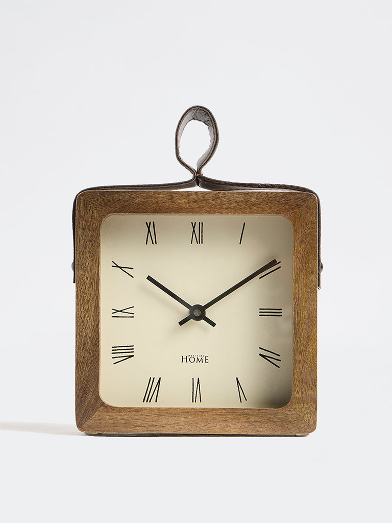 Westside Home Brown Square Table Clock