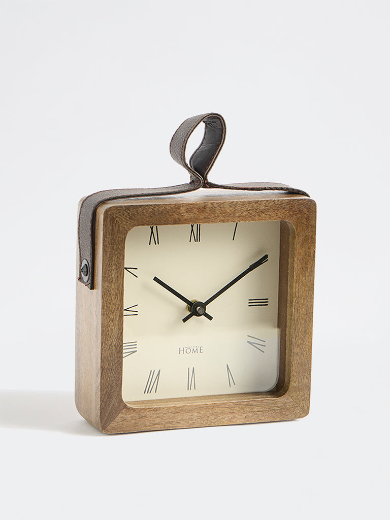 Westside Home Brown Square Table Clock