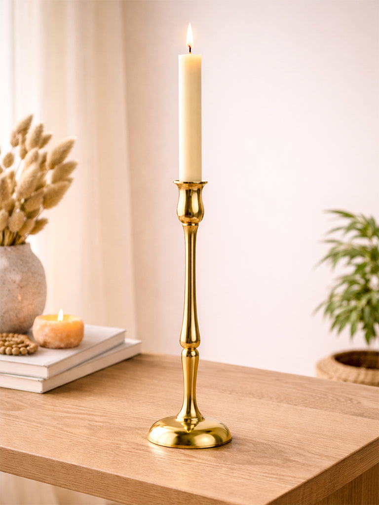 Westside Home Gold Tapered Candle Holder