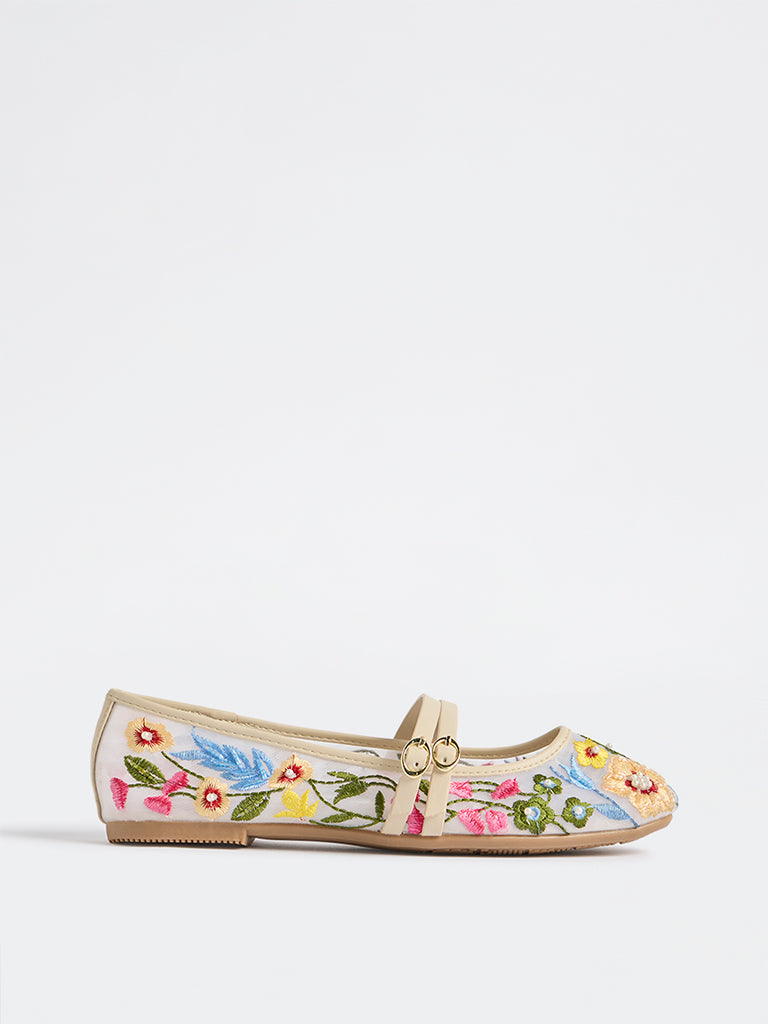 LUNA BLU Multicolour Embroidered Mary Jane Shoes