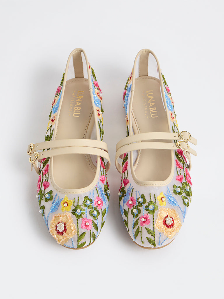 LUNA BLU Multicolour Embroidered Mary Jane Shoes